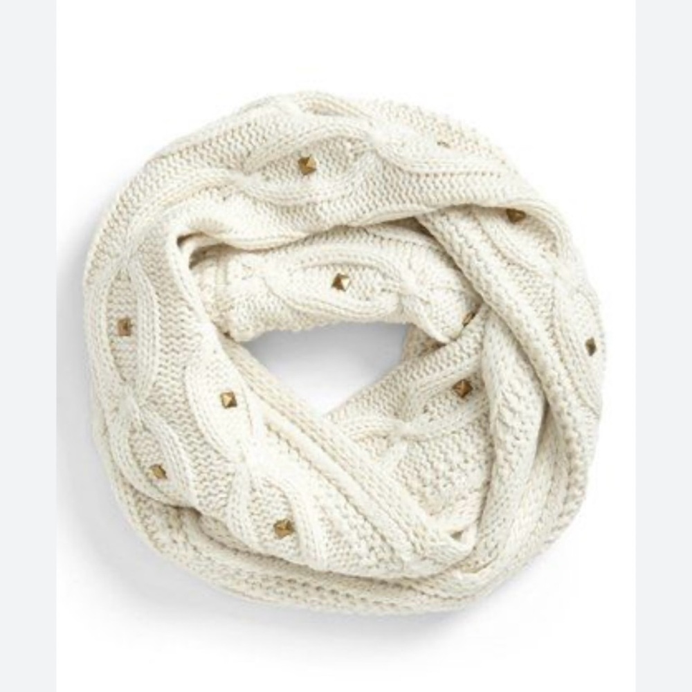 Steve Madden Cozy Cream Knit Infinity Scarf